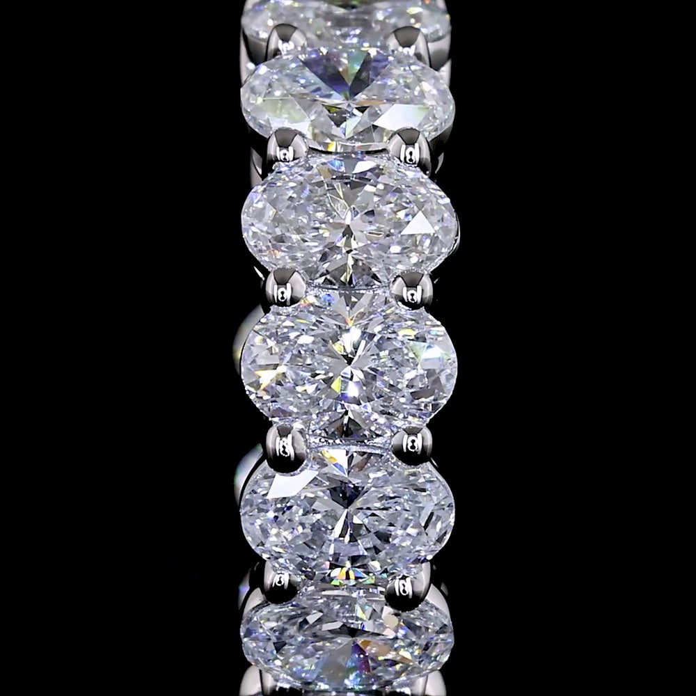 14K White Gold Oval Cut Lab Diamond Huggie Earrings - 2.09 Carat Total Weight E-F VS - Covaloro Fine Jewelry
