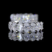 14K White Gold Oval Cut Lab Diamond Huggie Earrings - 2.09 Carat Total Weight E-F VS - Covaloro Fine Jewelry