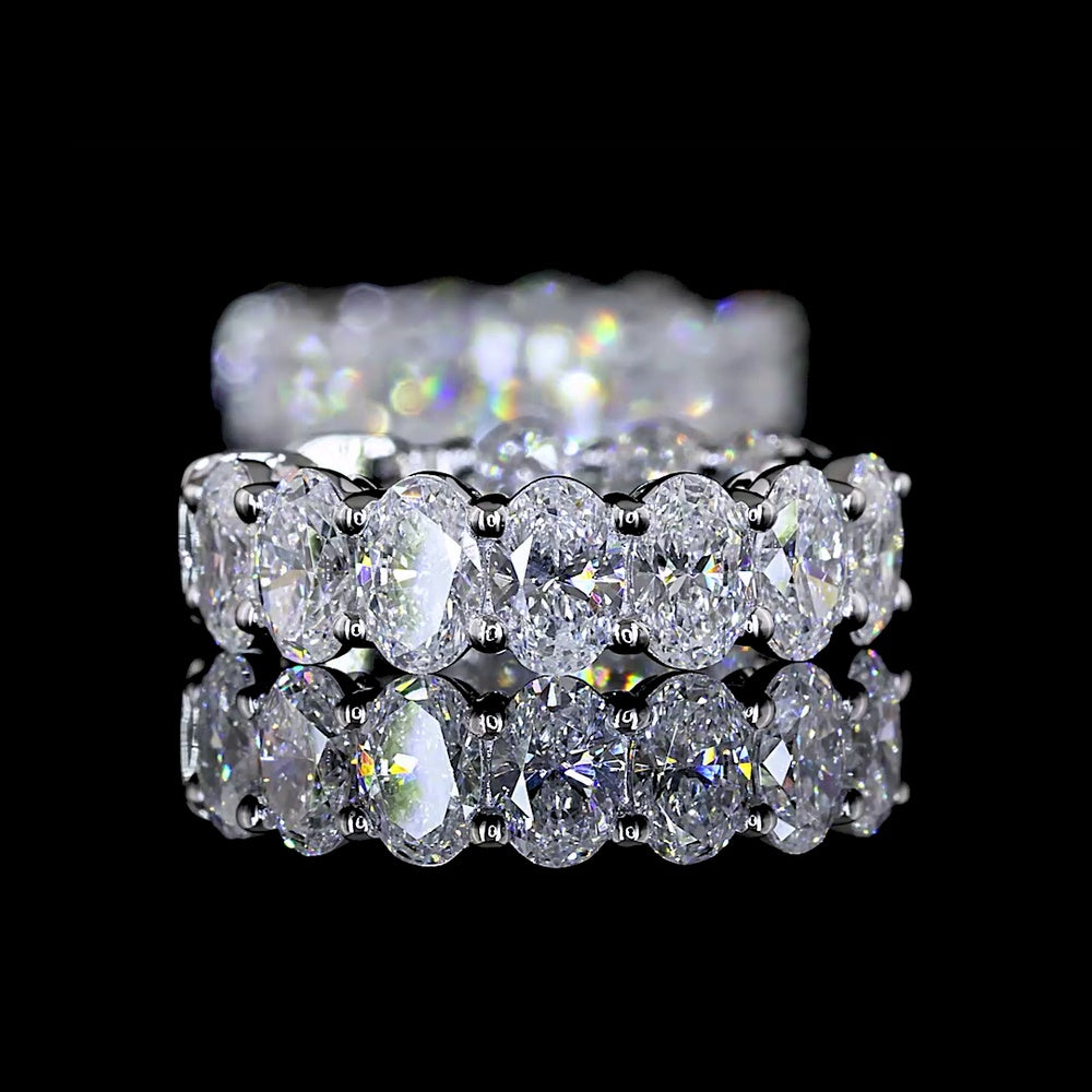 14K White Gold Oval Cut Lab Diamond Huggie Earrings - 2.09 Carat Total Weight E-F VS - Covaloro Fine Jewelry
