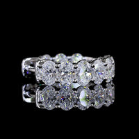 14K White Gold Oval Cut Lab Diamond Huggie Earrings - 2.09 Carat Total Weight E-F VS - Covaloro Fine Jewelry