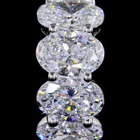 14K White Gold Oval Cut Lab Diamond Huggie Earrings - 3.56 Carat Total Weight, E-F Color VS Clarity - Covaloro Fine Jewelry