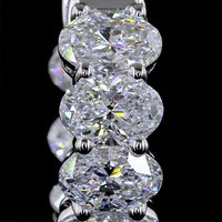 14K White Gold Oval Cut Lab Diamond Huggie Earrings - 4.96 Carats Total Weight, E-F VS Clarity - Covaloro Fine Jewelry