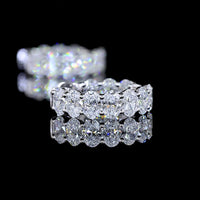 14K White Gold Oval-Cut Lab Diamond Huggie Earrings - Prong Set with 20 Stones, E-F VS Quality - 1.97 Total Carat Weight - Covaloro Fine Jewelry