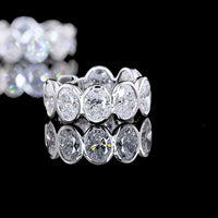 14K White Gold Oval Cut Lab Diamond Huggie Earrings with Bezel Setting - 3.03 Carats Total Diamond Weight (E-F Color, VS Clarity) - Covaloro Fine Jewelry