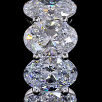 14K White Gold Oval Cut Lab Diamond Huggie Earrings with Prong Setting - 5.18 Carat Total Weight (E-F Color, VS Clarity) - Covaloro Fine Jewelry