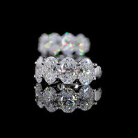 14K White Gold Oval Cut Lab Diamond Huggy Earrings - 3.12 Carats Total Diamond Weight (E-F Color, VS1 Clarity) - Covaloro Fine Jewelry