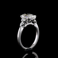 14K White Gold Oval Cut Lab Diamond Ring with Marquise and Round Accents - 4.27 Carat Total Diamond Weight, E VVS2 Clarity - Covaloro Fine Jewelry