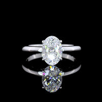 14K White Gold Oval Cut Lab Diamond Solitaire Ring - 1.55 Carat D VVS1 IGI Certified - Covaloro Fine Jewelry