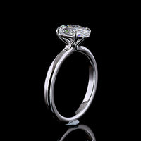 14K White Gold Oval Cut Lab Diamond Solitaire Ring - 1.55 Carat D VVS1 IGI Certified - Covaloro Fine Jewelry