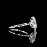 14K White Gold Oval Cut Lab Diamond Solitaire Ring - 3.67 Carat E-F VVS2 IGI Certified - Covaloro Fine Jewelry