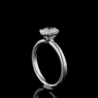 14K White Gold Oval Cut Lab Diamond Solitaire Ring - D VVS2 Clarity, IGI Certified, 1.03 Carat Total Weight, North-South Prong Setting - Covaloro Fine Jewelry
