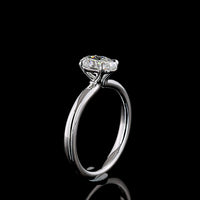 14K White Gold Oval Cut Lab Diamond Solitaire Ring - D VVS2 Clarity, IGI Certified, 1.03 Carat Total Weight, North-South Prong Setting - Covaloro Fine Jewelry