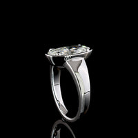 14K White Gold Oval Cut Lab Diamond Solitaire Ring with Bezel-Prong Setting - 2.12 Carat E VVS2 IGI Certified - Covaloro Fine Jewelry