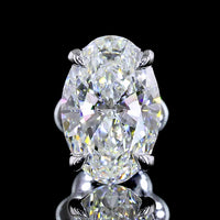 14K White Gold Oval Cut Lab Diamond Stud Earrings - 2.55 Carat Total Weight with Prong Setting and VVS2 Clarity - Covaloro Fine Jewelry