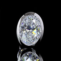 14K White Gold Oval Cut Lab Diamond Stud Earrings with Bezel Setting and Friction Backs - 2.01 Carat Total Diamond Weight (D VS1 / E VS2) - Covaloro Fine Jewelry