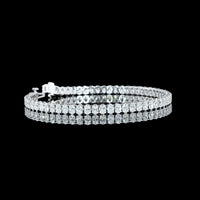 14K White Gold Oval Cut Lab Diamond Tennis Bracelet - 7.00 Carats Total Diamond Weight, 61 Stones E-F Color VS2 Clarity - Covaloro Fine Jewelry