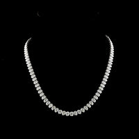 14K White Gold Oval Cut Lab Diamond Tennis Necklace - 92 Stones, 19.96 Carat Total Weight, E-F Color VS1 Clarity - Covaloro Fine Jewelry