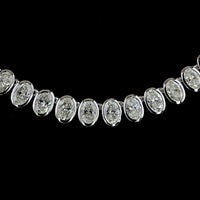 14K White Gold Oval Cut Lab Diamond Tennis Necklace - 92 Stones, 19.96 Carat Total Weight, E-F Color VS1 Clarity - Covaloro Fine Jewelry