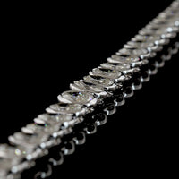 14K White Gold Oval Cut Lab Diamond Tennis Necklace - 92 Stones, 19.96 Carat Total Weight, E-F Color VS1 Clarity - Covaloro Fine Jewelry