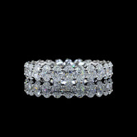 14K White Gold Oval Cut Lab-Grown Diamond Eternity Band - 2.50 Carat Total Weight, 24 Stones E-F VS Prong Set - Covaloro Fine Jewelry