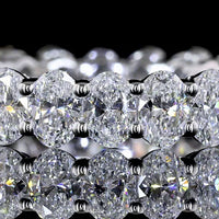 14K White Gold Oval Cut Lab-Grown Diamond Eternity Band - 2.50 Carat Total Weight, 24 Stones E-F VS Prong Set - Covaloro Fine Jewelry