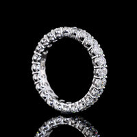 14K White Gold Oval Cut Lab-Grown Diamond Eternity Band - 2.50 Carat Total Weight, 24 Stones E-F VS Prong Set - Covaloro Fine Jewelry