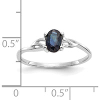 14K White Gold Oval Cut Sapphire Ring with Split Shank Design - 0.68 Carat Natural Blue Sapphire by Oro Pregiato
