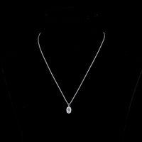 14K White Gold Oval Cut Solitaire Pendant with Lab-Grown Diamond - 1.54 Carat Total Diamond Weight, G Color VS1 Clarity - Covaloro Fine Jewelry