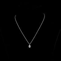 14K White Gold Oval Cut Solitaire Pendant with Prong Set Lab Diamond - 1.00 Carat Total Weight, G-H Color, VS1 Clarity - Covaloro Fine Jewelry