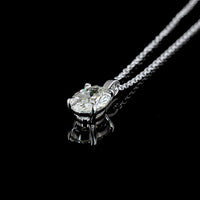 14K White Gold Oval Cut Solitaire Pendant with Prong Set Lab Diamond - 1.00 Carat Total Weight, G-H Color, VS1 Clarity - Covaloro Fine Jewelry