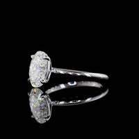 14K White Gold Oval Cut Solitaire Ring featuring 2.07 Carat Lab-Grown Diamond with E-F Color and VVS2 Clarity - IGI Certified - Covaloro Fine Jewelry