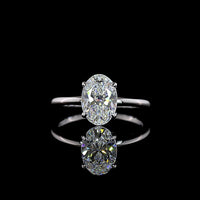 14K White Gold Oval Cut Solitaire Ring with 1.78 Carat E-F VVS2 Lab Grown Diamond - IGI Certified - Covaloro Fine Jewelry