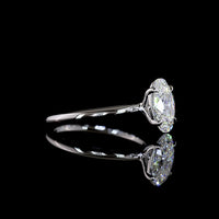 14K White Gold Oval Cut Solitaire Ring with 1.78 Carat E-F VVS2 Lab Grown Diamond - IGI Certified - Covaloro Fine Jewelry