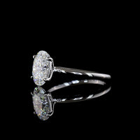 14K White Gold Oval Cut Solitaire Ring with 1.78 Carat E-F VVS2 Lab Grown Diamond - IGI Certified - Covaloro Fine Jewelry