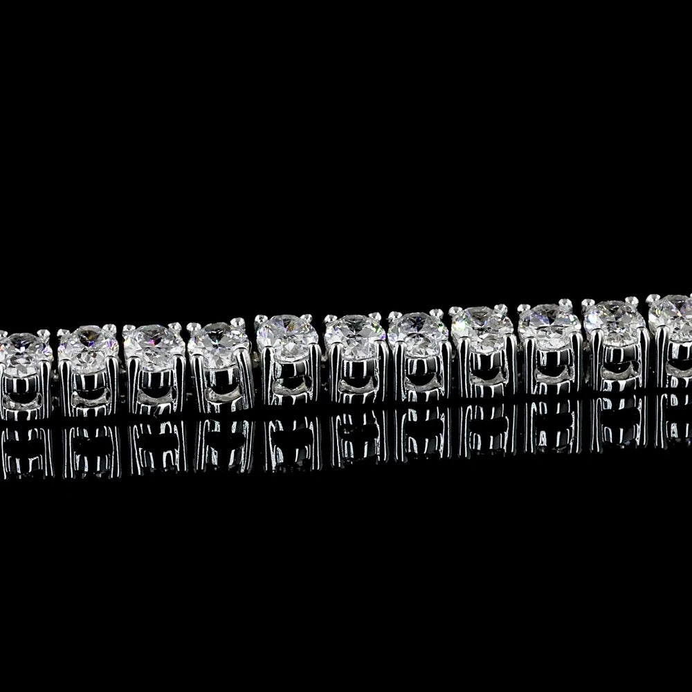 14K White Gold Oval Cut Tennis Bracelet with 72 Lab Diamonds - 5.06 Total Carat Weight, E-F Color VS2 Clarity - Covaloro Fine Jewelry