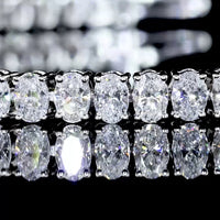 14K White Gold Oval Cut Tennis Bracelet with 72 Lab Diamonds - 5.06 Total Carat Weight, E-F Color VS2 Clarity - Covaloro Fine Jewelry