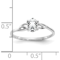 14K White Gold Oval-Cut White Topaz Ring with Openwork Band - 0.55 Carat Natural Gemstone by Oro Pregiato