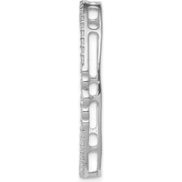 14K White Gold Oval Diamond Chain Slide with Round Natural Diamonds - 0.75 Carat Total Diamond Weight by Monteluci Fine Jewelry