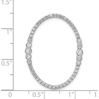 14K White Gold Oval Diamond Chain Slide with Round Natural Diamonds - 0.75 Carat Total Diamond Weight by Monteluci Fine Jewelry
