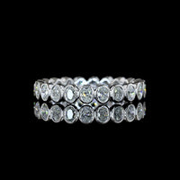 14K White Gold Oval Diamond Eternity Band with Bezel Set Natural Diamonds - 1.10 Carat Total Diamond Weight - Covaloro Fine Jewelry