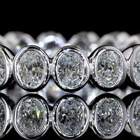 14K White Gold Oval Diamond Eternity Band with Bezel Set Natural Diamonds - 1.10 Carat Total Diamond Weight - Covaloro Fine Jewelry