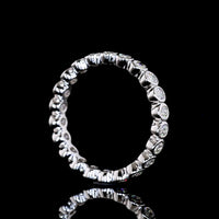 14K White Gold Oval Diamond Eternity Band with Bezel Set Natural Diamonds - 1.10 Carat Total Diamond Weight - Covaloro Fine Jewelry