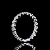 14K White Gold Oval Diamond Eternity Band with Bezel Set Natural Diamonds - 1.10 Carat Total Diamond Weight - Covaloro Fine Jewelry