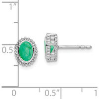 14K White Gold Oval Emerald Post Earrings - 0.25 Carat Total Emerald Weight by Monteluci Fine Jewelry