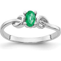 14K White Gold Oval Emerald Ring - 0.25 Carat Natural Faceted Green Emerald by Monteluci Fine Jewelry