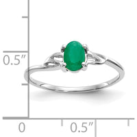 14K White Gold Oval Emerald Ring with Twisted Band Design - 0.50 Carat Natural Emerald by Oro Pregiato