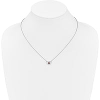 14K White Gold Oval Garnet and Diamond Pendant Necklace - 0.22 Carat Garnet, 0.072 Carat Total Diamond Weight by Lumare Gioia