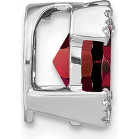 14K White Gold Oval Garnet Pendant with Round Diamond Accents - 1.3 Carat Garnet and 0.048 Carat Total Diamond Weight by Lumare Gioia
