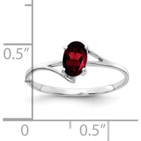 14K White Gold Oval Garnet Ring - 0.60 Carat Faceted Natural Garnet by Monteluci Fine Jewelry