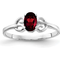 14K White Gold Oval Garnet Ring - 0.60 Carat Total Garnet Weight by Monteluci Fine Jewelry